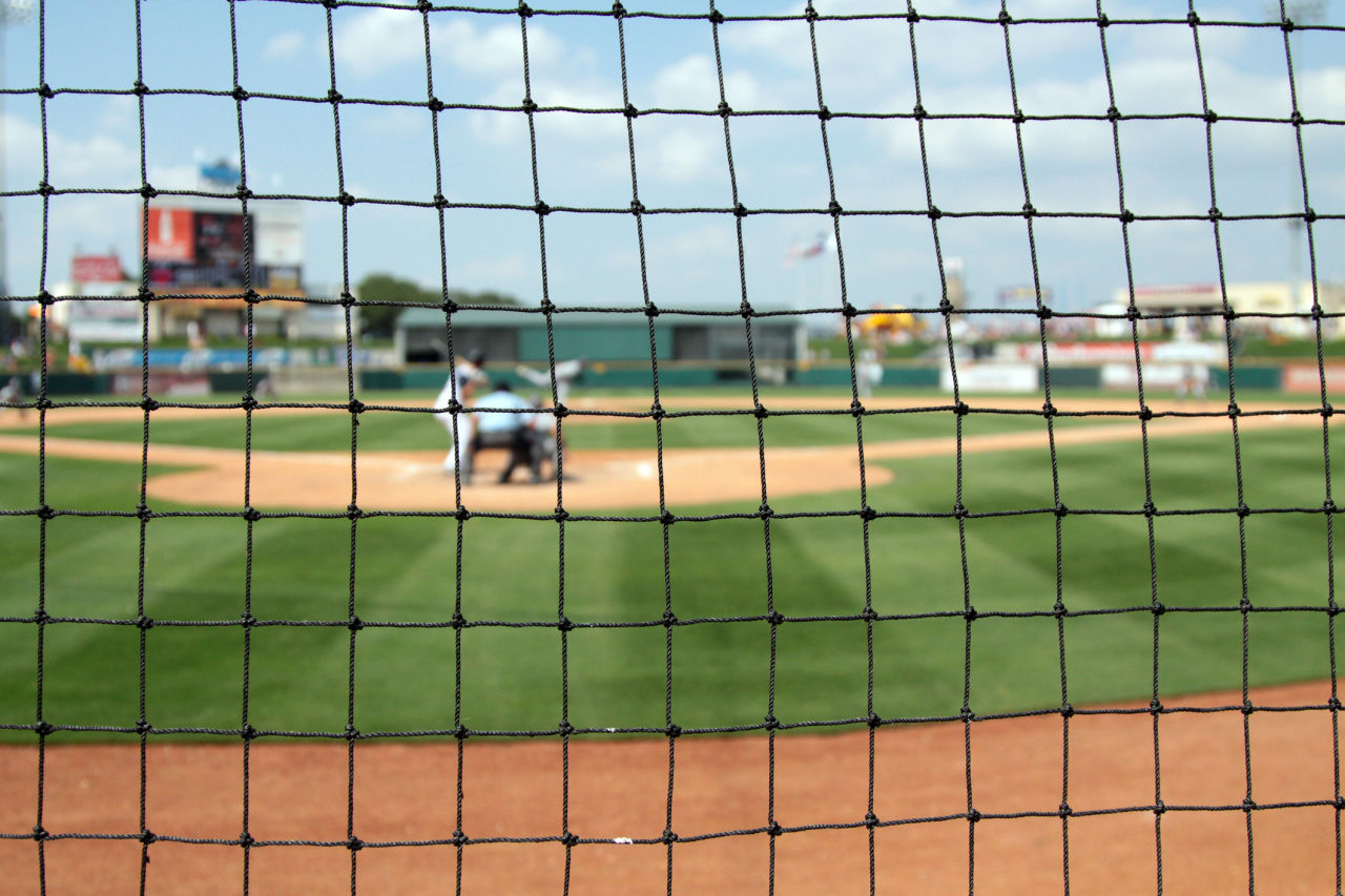 Sports netting behind home plate