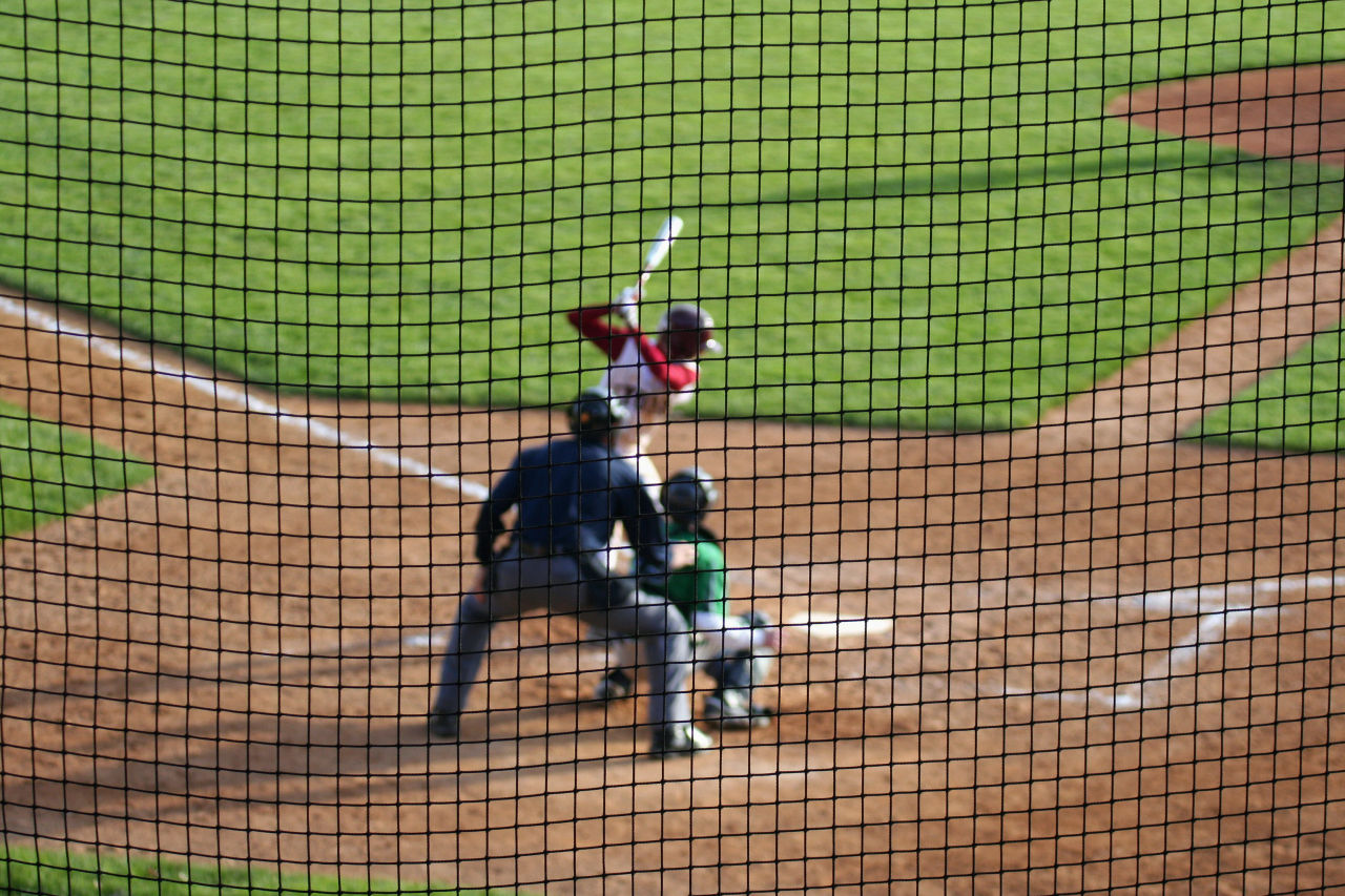 Sports netting behind home plate